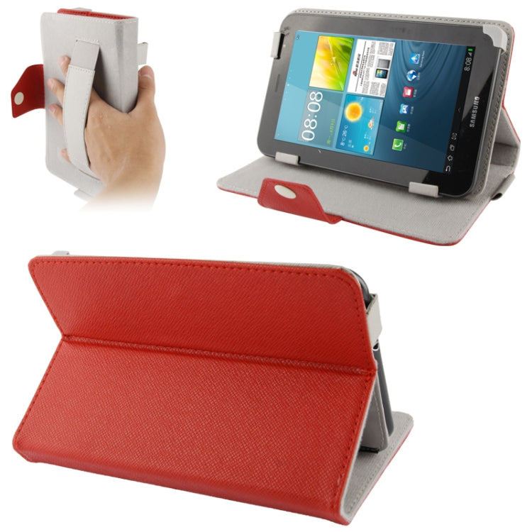 Cross Texture Leather Case with Elastic Hand Strap & Holder for 7 inch Tablet PC, Adjustable Size