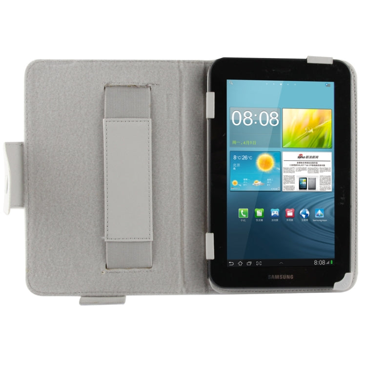 Cross Texture Leather Case with Elastic Hand Strap & Holder for 7 inch Tablet PC, Adjustable Size