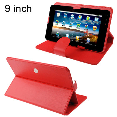 Detachable Litchi Texture Leather Case with Magic Tape & Holder for 9 inch Tablet PC, Adjustable Size