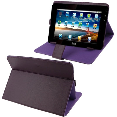 Litchi Texture Universal Leather Case with Holder for 9 inch Tablet PC(Purple)