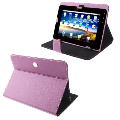 Lichi Texture Universal Leather Case with Holder for 9.7 inch Tablet PC(Purple)