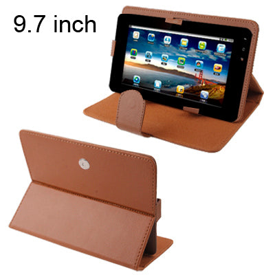 Lichi Texture Universal Leather Case with Holder for 9.7 inch Tablet PC(Brown)