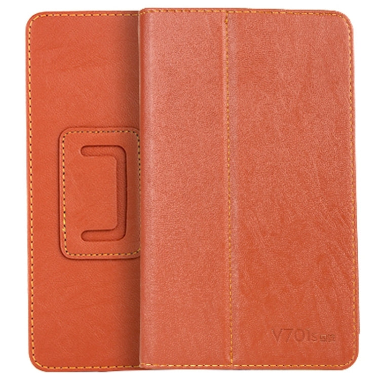 Bark Texture Horizontal Flip Leather Case with Holder for ONDA V701s / V703i (S-WMC-1241S/ S-WMC-0516W)(Brown)