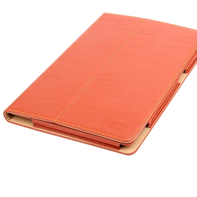 Bark Texture Leather Case with Holder for Teclast X10HD (S-WMC-0900)(Brown)