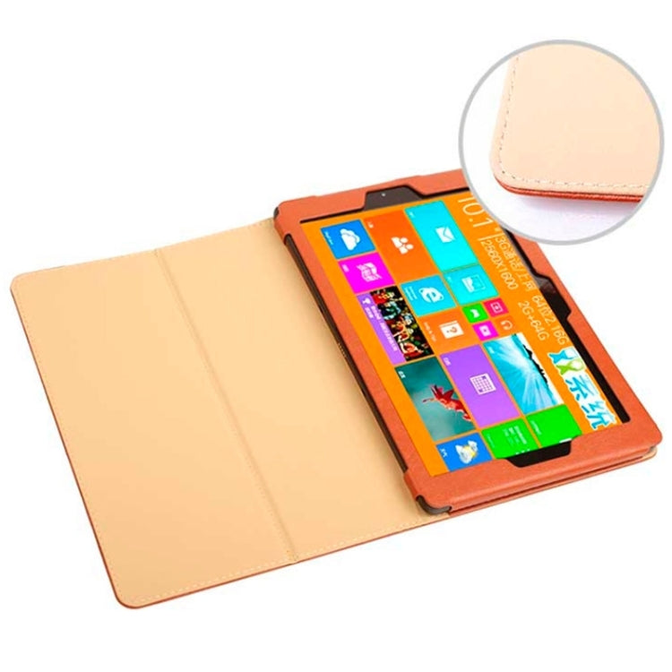 Bark Texture Leather Case with Holder for Teclast X10HD (S-WMC-0900)(Brown)