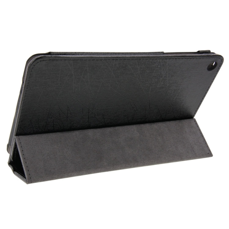 Steel Wire Texture Magnetic Horizontal Flip Leather Case with Three-Folding Holder for Huawei MediaPad S8-701u / T1-821W / T1-823W