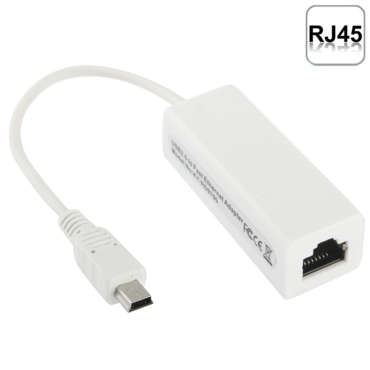 Mini USB 2.0 Ethernet Adapter for Tablet PC / Android TV, Length: 20cm(White)