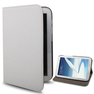 Silver Hairline Texture Leather Case with Holder for Galaxy Note 8.0 / N5100(White)