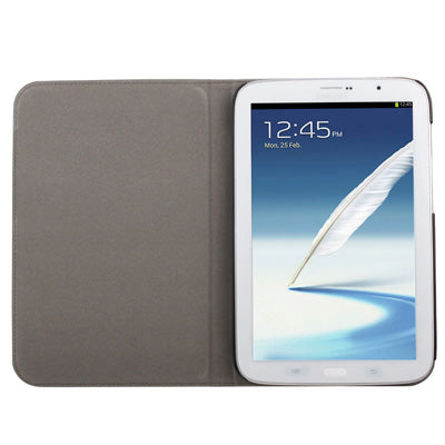 Silver Hairline Texture Leather Case with Holder for Galaxy Note 8.0 / N5100(White)