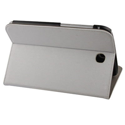 Silver Hairline Texture Leather Case with Holder for Galaxy Note 8.0 / N5100(White)
