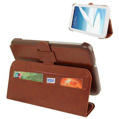 2-fold Crazy Horse Texture Horizontal Flip Leather Case with Credit Card Slots for Galaxy Note 8.0 / N5100