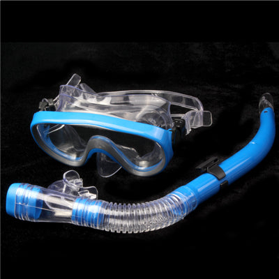 Scuba Diving Snorkeling Silicone Mask Set, Random Color Delivery