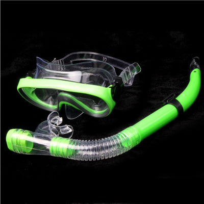 Scuba Diving Snorkeling Silicone Mask Set, Random Color Delivery