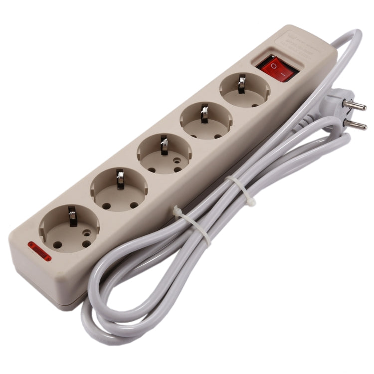 5 Way Universal Interface Power Extension Socket Style Audio Monitor with Automatic Callback, SIM Card Network: 850 / 900 / 1800 / 900MHz, EU Plug(White)
