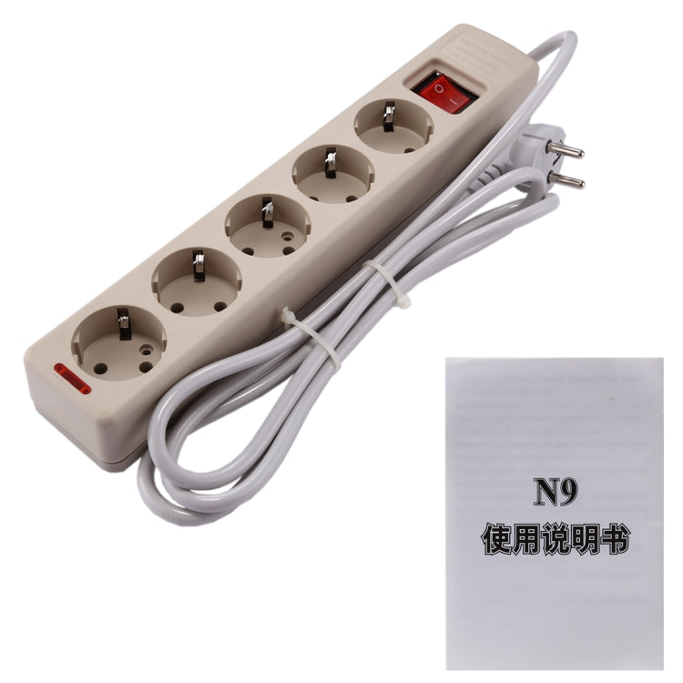 5 Way Universal Interface Power Extension Socket Style Audio Monitor with Automatic Callback, SIM Card Network: 850 / 900 / 1800 / 900MHz, EU Plug(White)