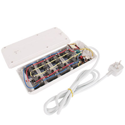 6 Way Universal Interface Power Extension Socket Style Audio Monitor with Automatic Callback, SIM Card Network: 850 / 900 / 1800 / 900MHZ (AU + EU Plug)(White)
