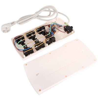 8 Way Universal Interface Power Extension Socket Style Audio Monitor, SIM Card Network: 850 / 900 / 1800 / 900MHZ (AU + EU Plug)(White)