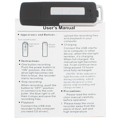 Audio Voice Recorder + 4GB Samsung Chip USB Flash Pen Drive
