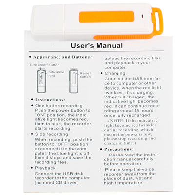 Audio Voice Recorder + 4GB Samsung Chip USB Flash Pen Drive