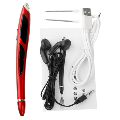 Multi-Function Digital Voice Recorder Pen MP3 Player with 4GB Memory & LED Display Screen, Built-in Rechargeable Battery(Red)