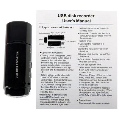 Mini DV Video Camera + Audio Voice Recorder + 4GB Samsung Chip USB Flash Pen Drive(Black)