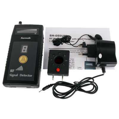 RF Signal Detector / Wireless & Wired Camera Detector / Bug Detector / Radio Frequency Devices with Digit Sensitivity Display (SH-055U8L)(Black)