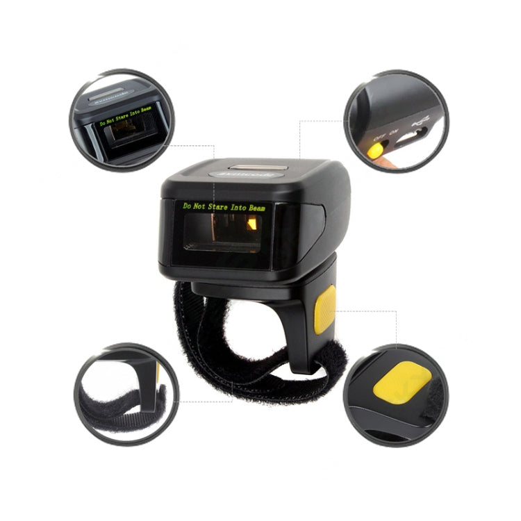MJ-R30 Portable 1D Wearable Ring Mini Bluetooth Barcode Scanner, Compatible with Android & iOS