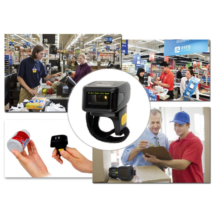 MJ-R30 Portable 1D Wearable Ring Mini Bluetooth Barcode Scanner, Compatible with Android & iOS