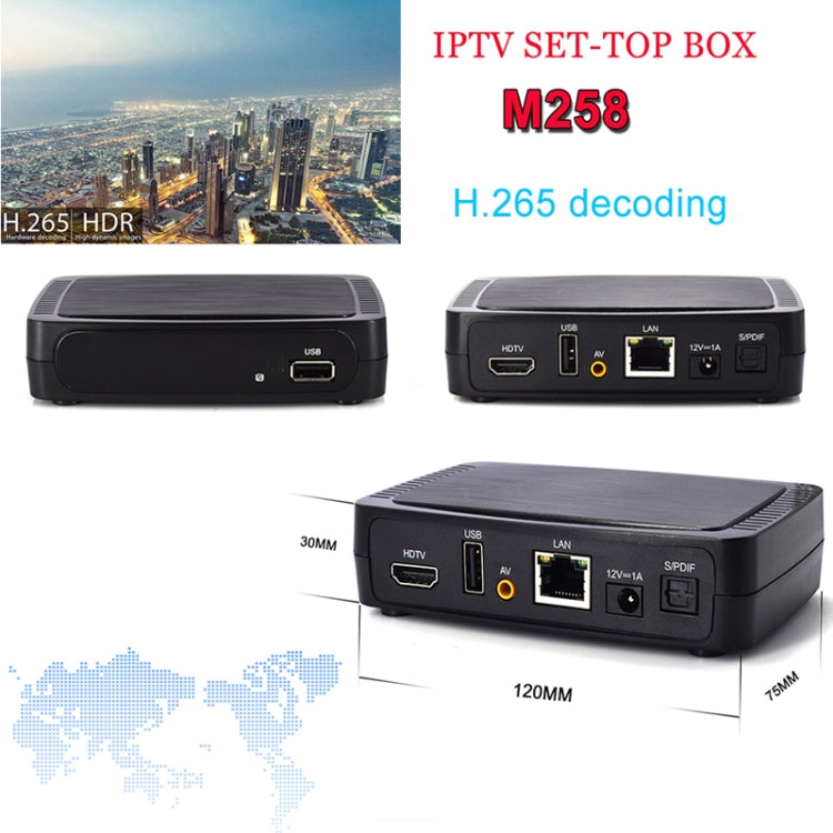 iBRAVEBOX M258 Digital Satellite Set-top Box, H.265+DDR3/2G, Support Xtream & Stalker