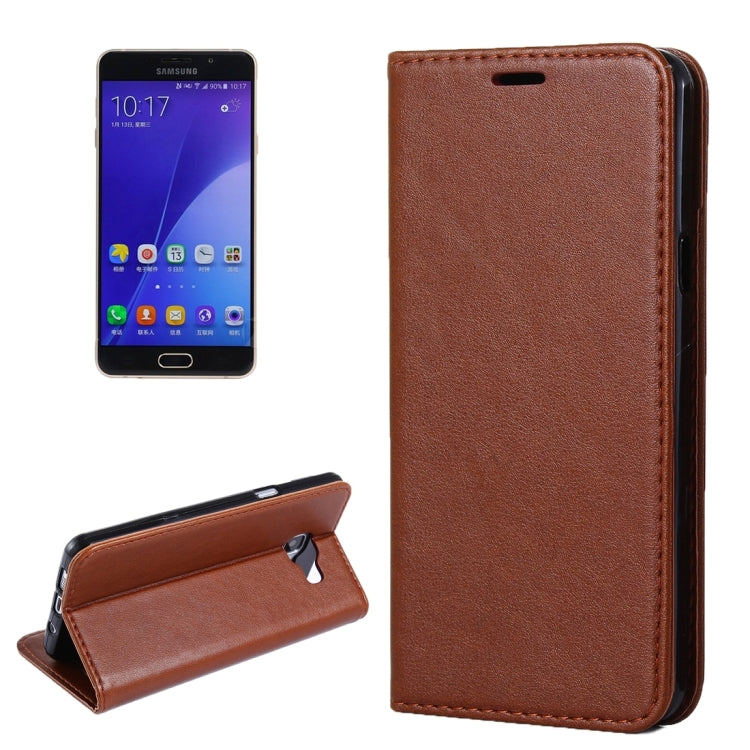 For Galaxy A7(2016) / A710 Lambskin Texture Horizontal Flip Magnetic Leather Case with Holder and Card Slot
