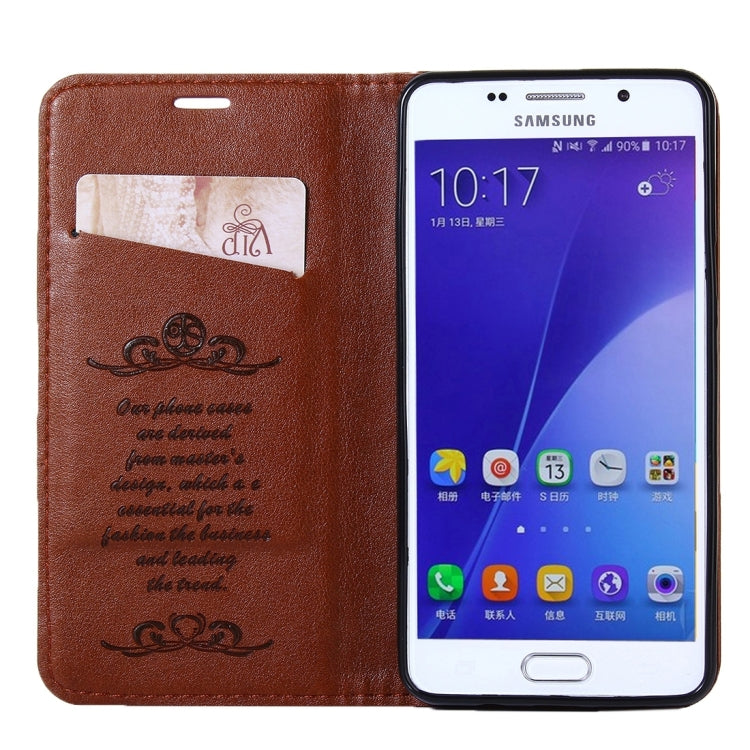 For Galaxy A7(2016) / A710 Lambskin Texture Horizontal Flip Magnetic Leather Case with Holder and Card Slot