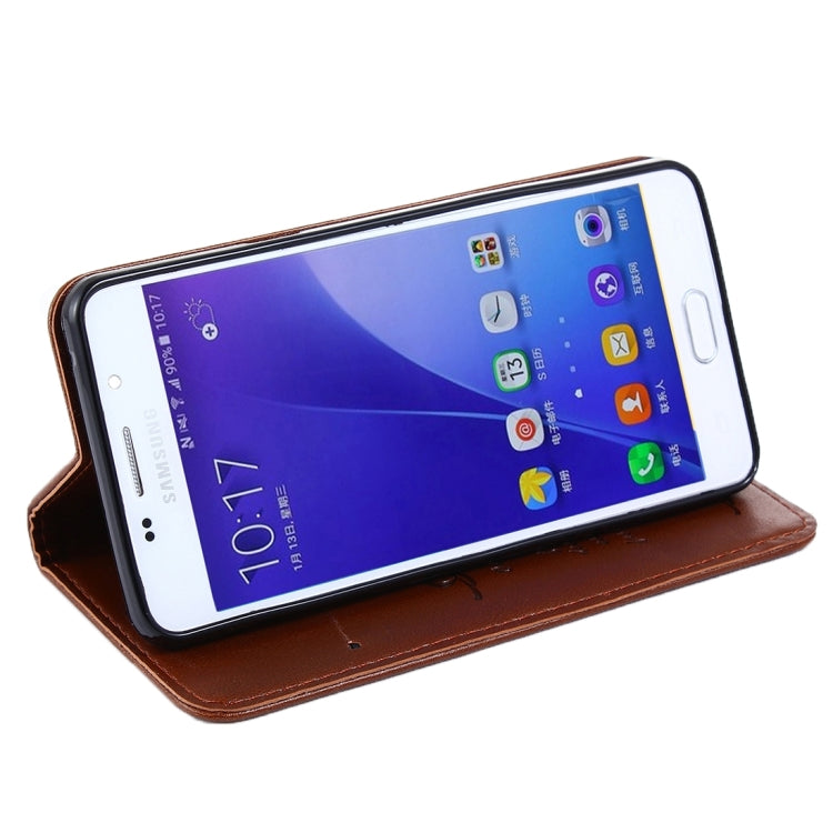 For Galaxy A7(2016) / A710 Lambskin Texture Horizontal Flip Magnetic Leather Case with Holder and Card Slot
