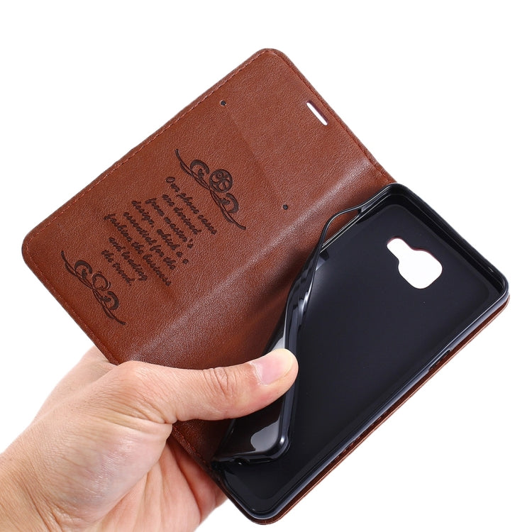 For Galaxy A7(2016) / A710 Lambskin Texture Horizontal Flip Magnetic Leather Case with Holder and Card Slot