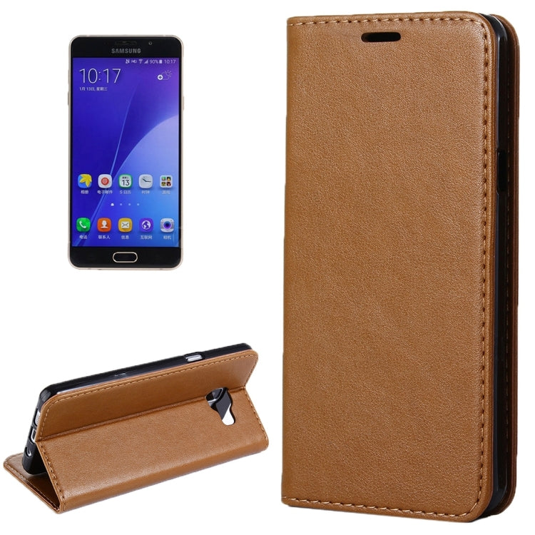 For Galaxy A7(2016) / A710 Lambskin Texture Horizontal Flip Magnetic Leather Case with Holder and Card Slot