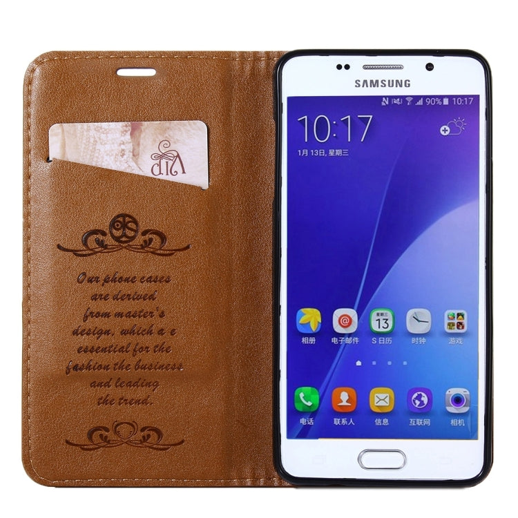 For Galaxy A7(2016) / A710 Lambskin Texture Horizontal Flip Magnetic Leather Case with Holder and Card Slot