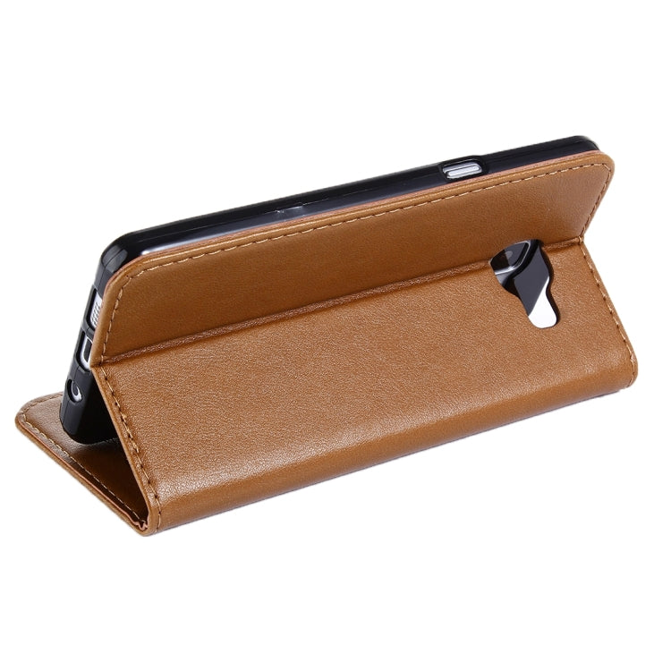 For Galaxy A7(2016) / A710 Lambskin Texture Horizontal Flip Magnetic Leather Case with Holder and Card Slot