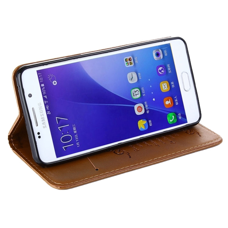 For Galaxy A7(2016) / A710 Lambskin Texture Horizontal Flip Magnetic Leather Case with Holder and Card Slot
