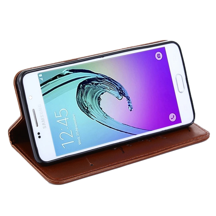 For Galaxy A3(2016) / A310 Lambskin Texture Horizontal Flip Magnetic Leather Case with Holder and Card Slot