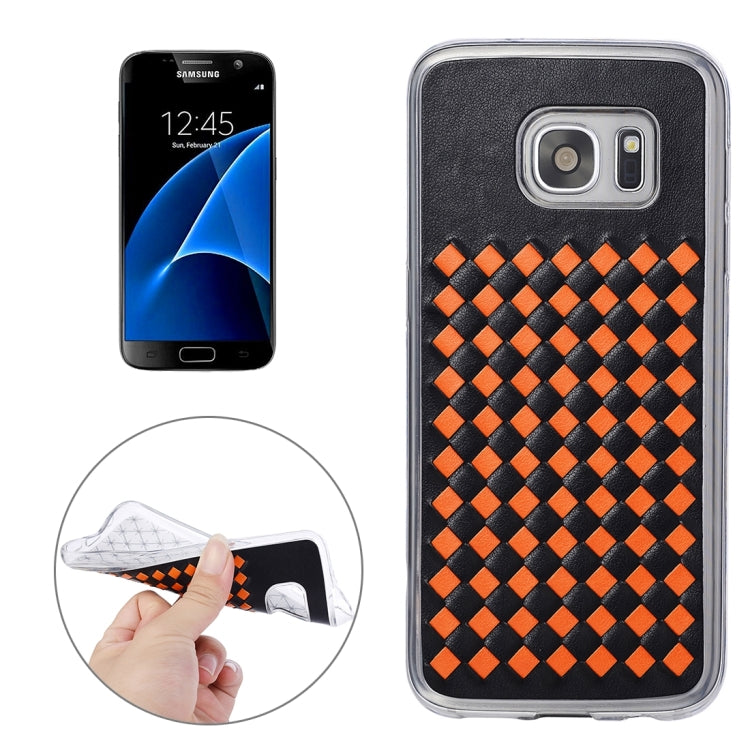 For Galaxy S7 / G930 Knit Pattern PU Leather + TPU Protective Case