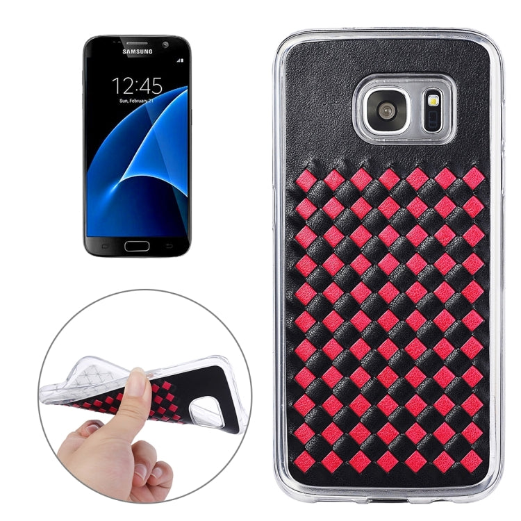 For Galaxy S7 / G930 Knit Pattern PU Leather + TPU Protective Case