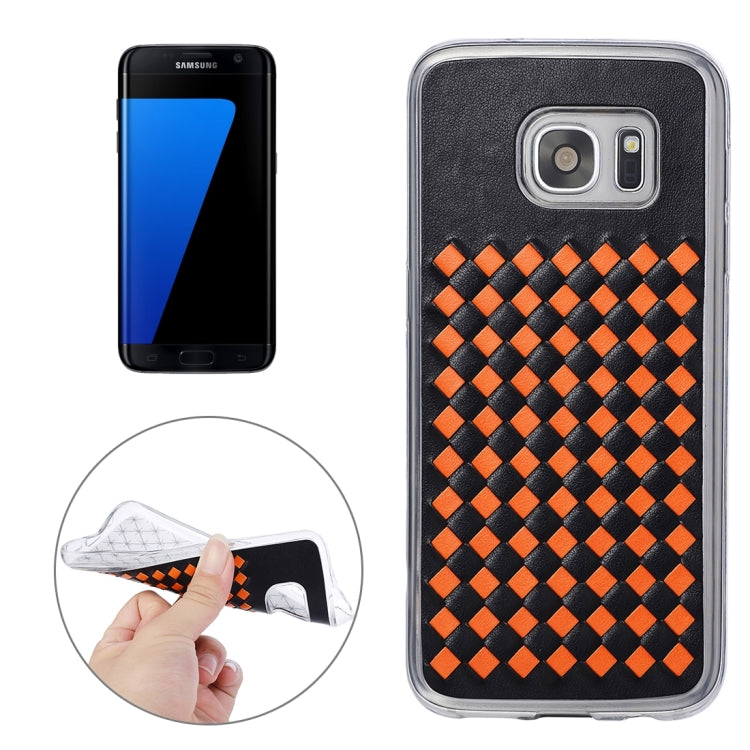 For Galaxy S7 Edge / G935 Knit Pattern PU Leather + TPU Protective Case