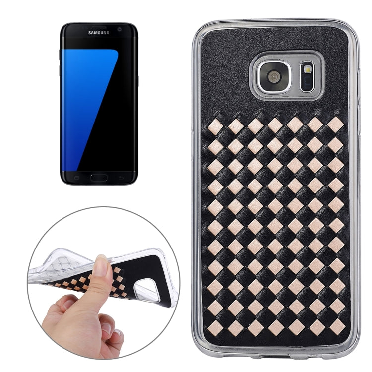 For Galaxy S7 Edge / G935 Knit Pattern PU Leather + TPU Protective Case