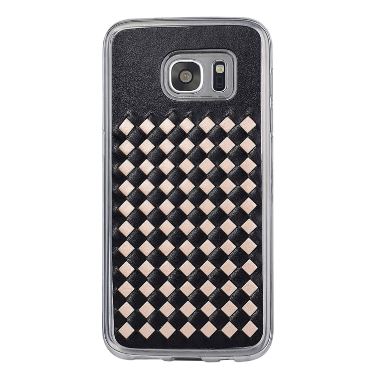 For Galaxy S7 Edge / G935 Knit Pattern PU Leather + TPU Protective Case