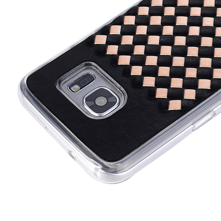 For Galaxy S7 Edge / G935 Knit Pattern PU Leather + TPU Protective Case