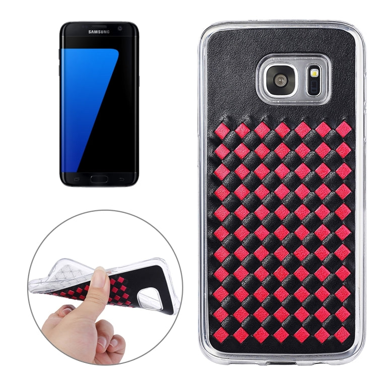 For Galaxy S7 Edge / G935 Knit Pattern PU Leather + TPU Protective Case