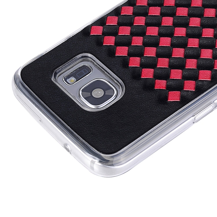 For Galaxy S7 Edge / G935 Knit Pattern PU Leather + TPU Protective Case