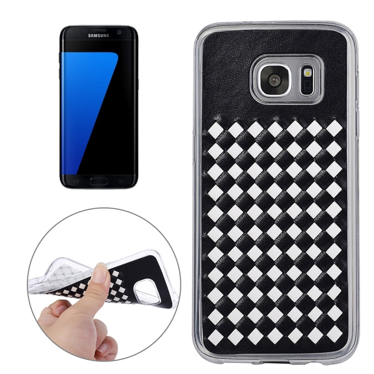 For Galaxy S7 Edge / G935 Knit Pattern PU Leather + TPU Protective Case