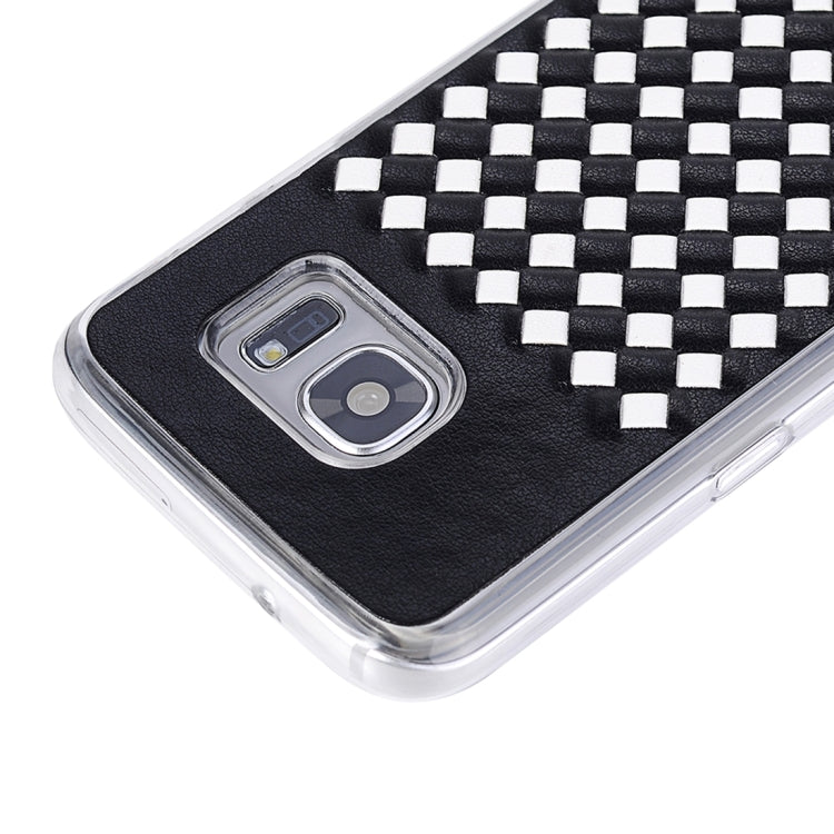For Galaxy S7 Edge / G935 Knit Pattern PU Leather + TPU Protective Case
