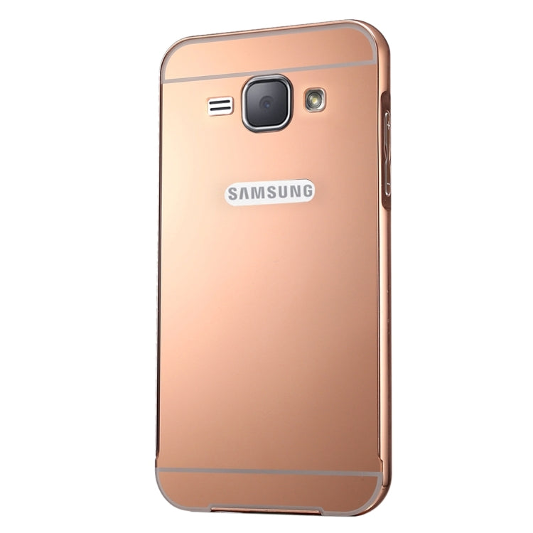 For Galaxy J1 (2016) / J120 Fashionable Electroplating PC Push Pull Back Shell Cover + Metal Bumper Frame