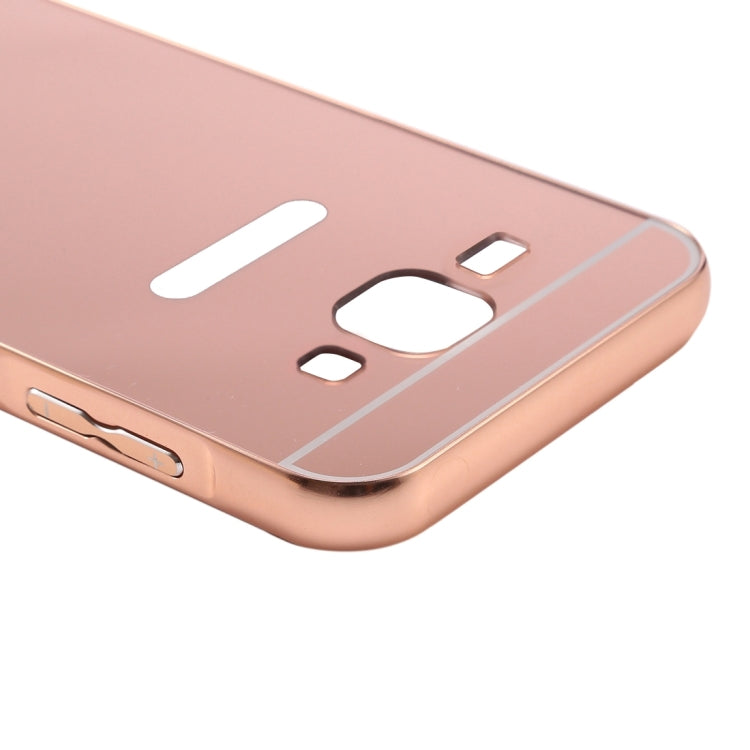 For Galaxy J1 (2016) / J120 Fashionable Electroplating PC Push Pull Back Shell Cover + Metal Bumper Frame